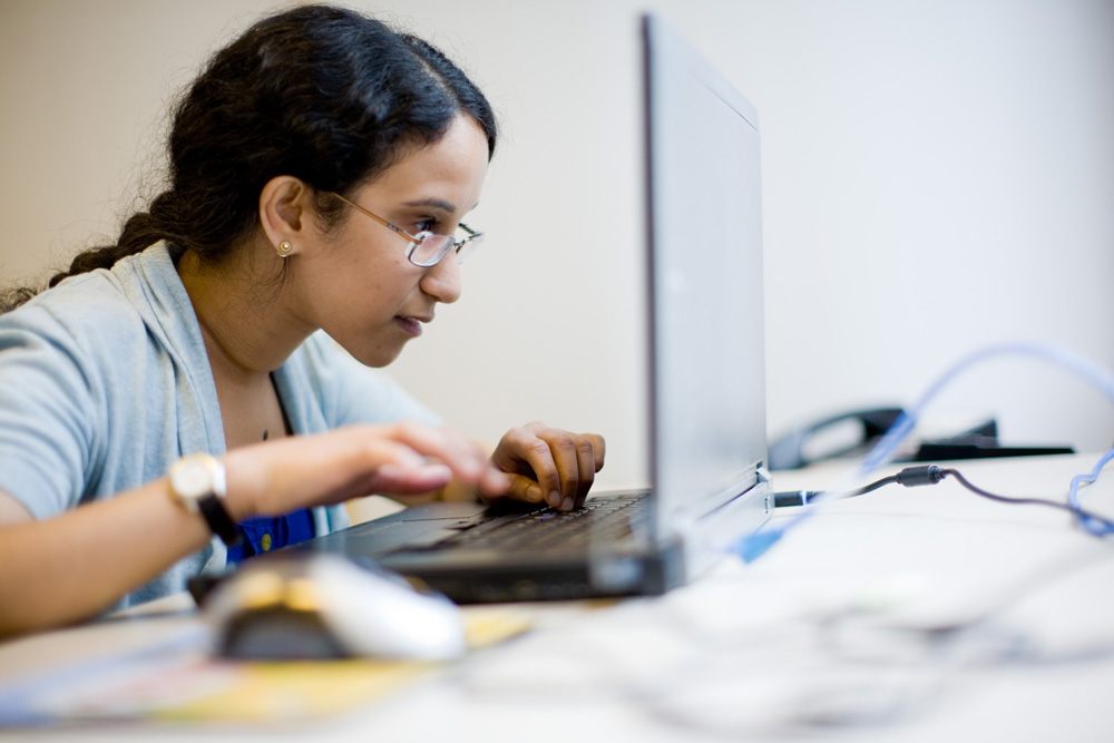 Young woman using a computer