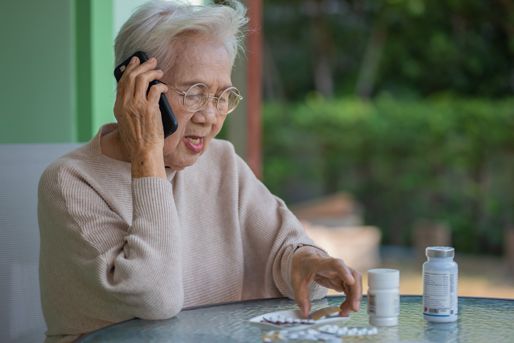 Older woman on the phone