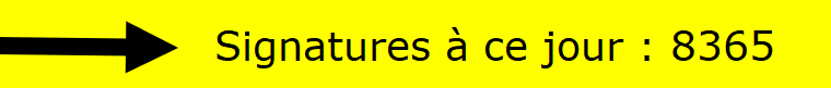 Signatures à ce jour : 8365