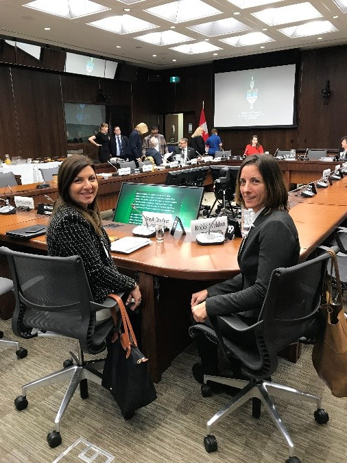 Angela Bonfanti, vice-présidente de la Fondation d'INCA (Ontario et Québec) et Robbi Weldon, responsable, Loisirs et loisirs, Fondation d'INCA Ontario-Est devant le Comité permanent des ressources humaines, du développement des compétences, du développement social et de la condition des personnes handicapées