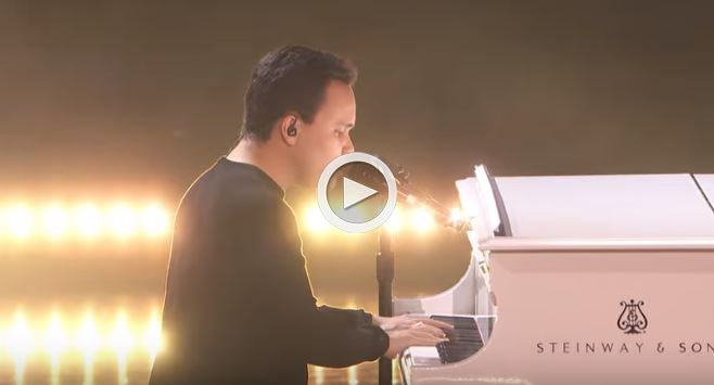 Screen shot of video of Kodi Lee's final ATG performance 