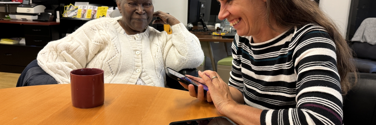 Lyne Dubé avec une participante INCA