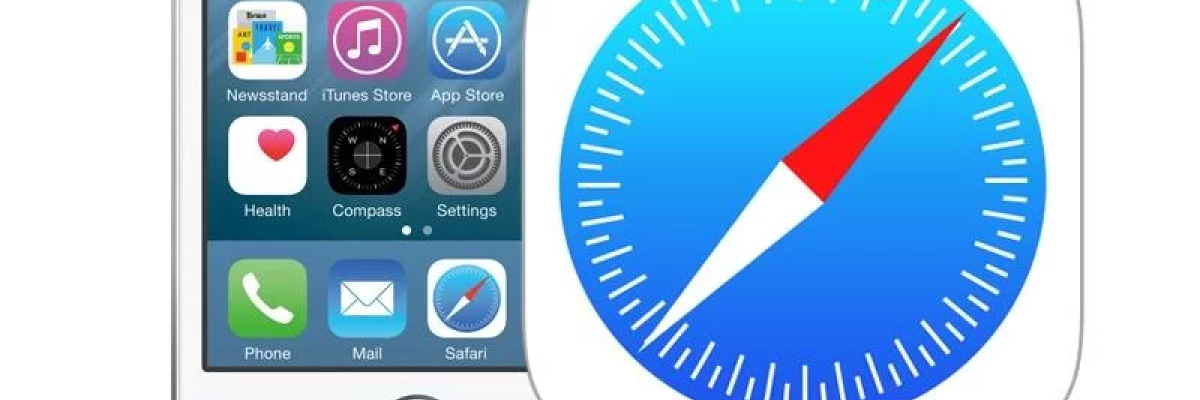 L'écran d'un téléphone cellulaire en arrière-plan avec l'icône de l'application Safari en avant-plan.