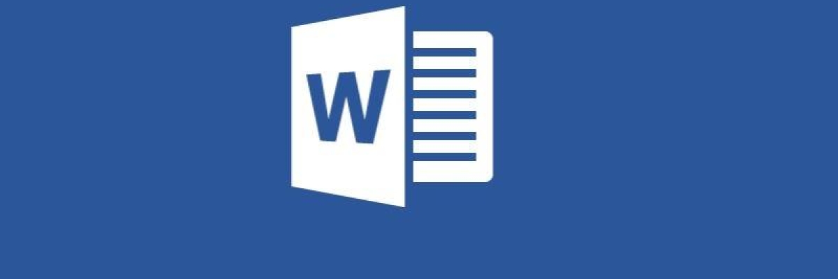 Logo de Word blanc sur fond bleu représentant des feuilles de documents