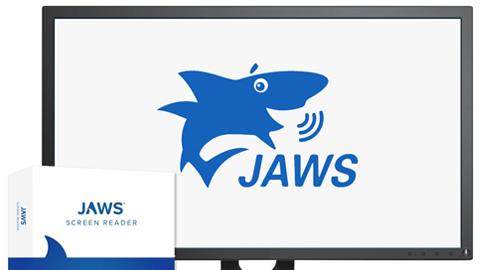 Logo jaws sur fond d'écran d'ordinateur