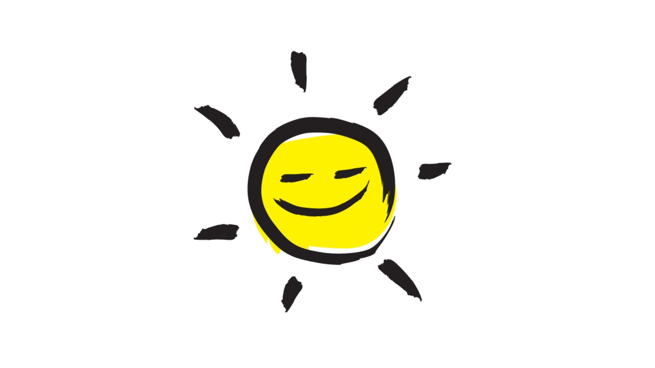 Icône d'un soleil souriant aux couleurs d'INCA.