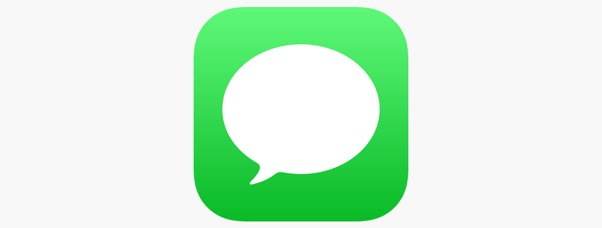 Icône de l'application Message : Une bulle de dialogue blanche dans un carré vert.