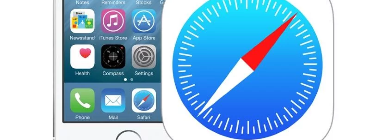 L'écran d'un téléphone cellulaire en arrière-plan avec l'icône de l'application Safari en avant-plan.