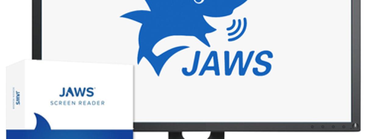 Logo jaws sur fond d'écran d'ordinateur