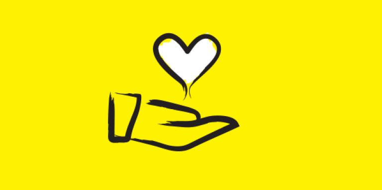 Hand with heart icon