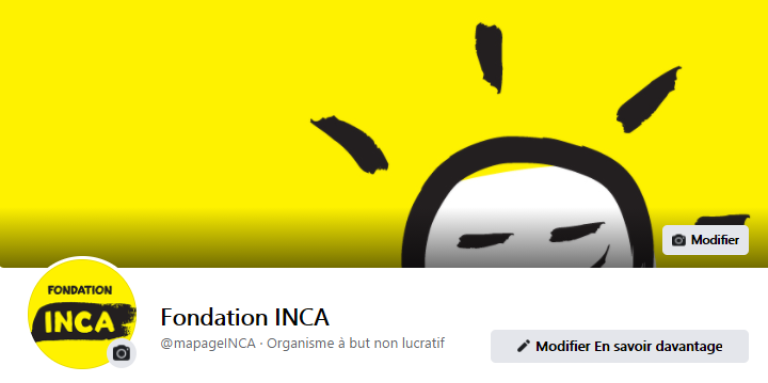 Impression écran de la page Facebook d'INCA.