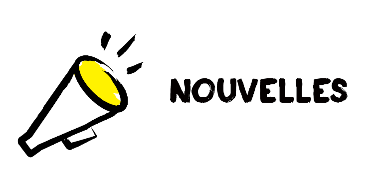 Icône d'un porte voix avec le texte: Nouvelles