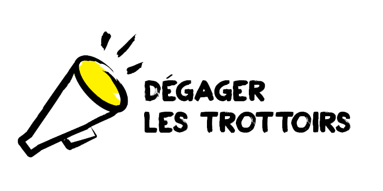 Icône d'un porte voix avec le texte: Dégager les trottoirs