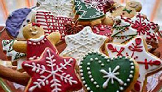 Pile of Christmas cookies on a plate 